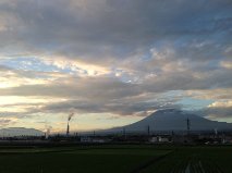 世界文化遺産登録日の富士山　富士市より撮影　18時30分